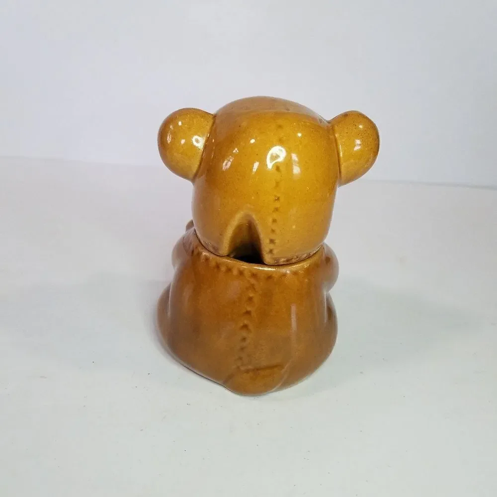Houston Foods 1982 Vintage Ceramic Bear Honey or Jam Pot